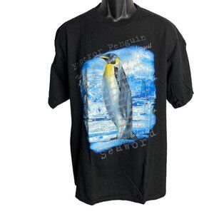 Sea World Emperor Penguin T Shirt XL Black Crewneck Short Sleeves Graphic Tee